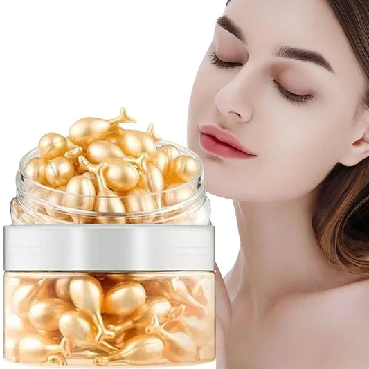 SAKSRAAR Collagen Face Care Capsules – Anti-Wrinkle Firming Serum | Hyaluronic Acid Spot Treatment, Whitening, Acne & Freckle Removal Skin Care (50 Capsules)