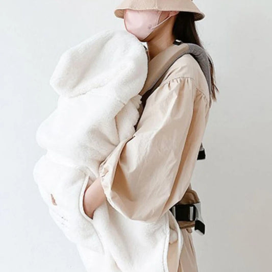 Cartoon Bear Plush Baby Blanket – Soft Microfiber Stroller Blanket & Travel Swaddle | Warm, Portable & Windproof