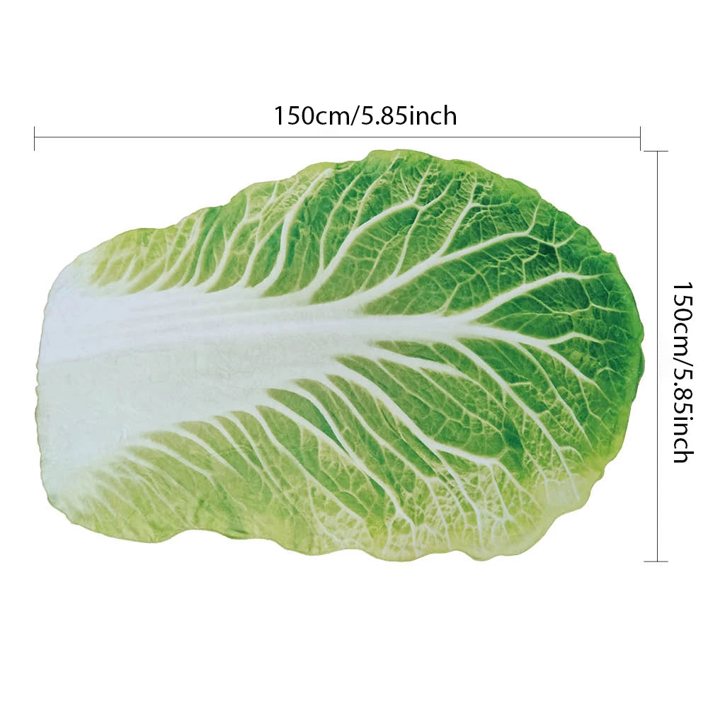 Cabbage-Inspired Flannel Blanket – Double-Sided Soft Coral Fleece