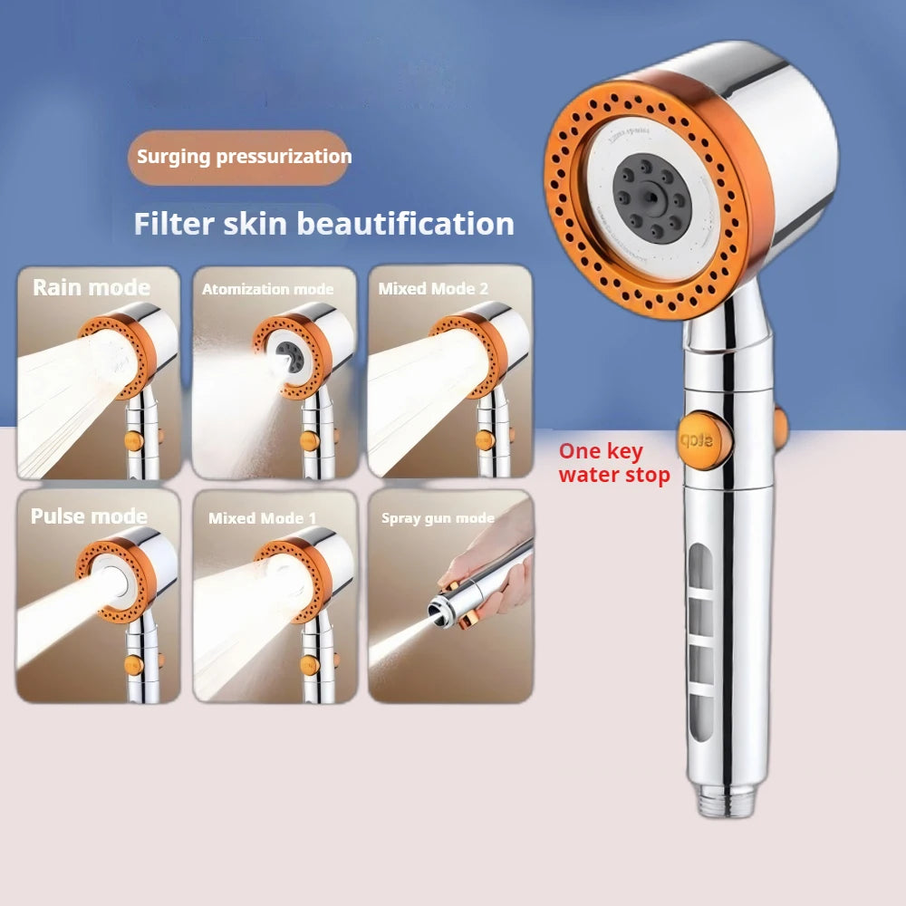 5-Mode High-Pressure Filtered Handheld Shower Head