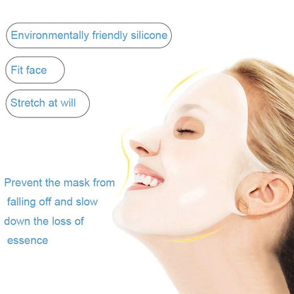 Reusable Silicone Mask Cover – 3D Anti-Evaporation Face Sheet Mask Holder | Skin-Nourishing Silicone Seal Mask for Enhanced Absorption & Protection