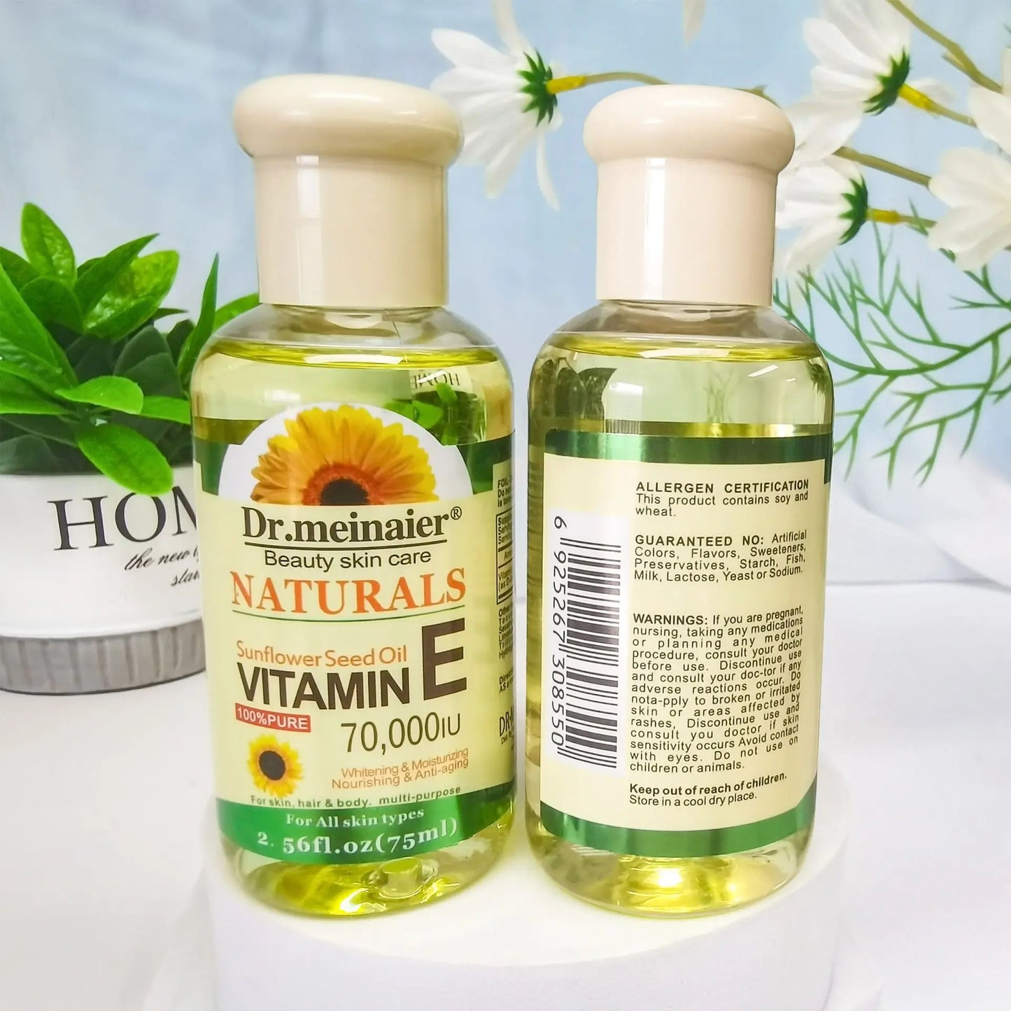 Vitamin E Face Essence Oil – Whitening, Pore-Shrinking & Anti-Wrinkle Serum | Morning & Night Skin Repair, Moisturizing Plant Essence for All Skin Types (75ml)