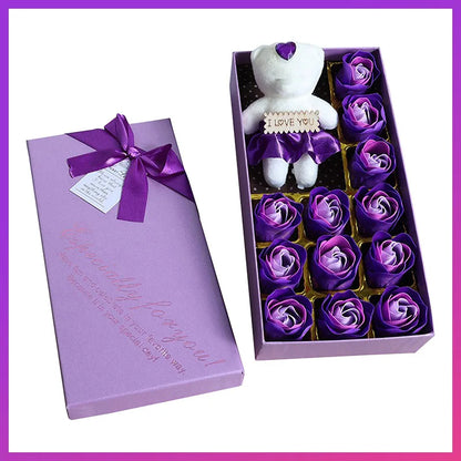 Romantic Soap Rose Flowers Gift Box – Scented Fake Flower Petals for Bath, Home Décor & Weddings | Valentine’s Day, Anniversary, Party & Gift Set