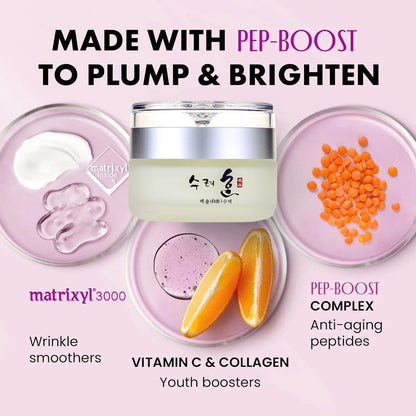Collagen & Peptide Face Cream – Anti-Aging Day/Night Moisturizer | Plumping, Firming & Youthful Skin Nourishing Korean Texture Cream (50g)