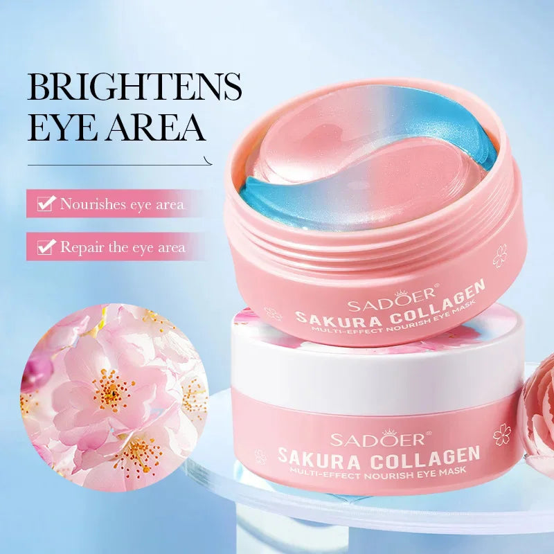Sakura Collagen Eye Mask – Anti-Dark Circle, Moisturizing & Firming Under-Eye Treatment (60pcs)