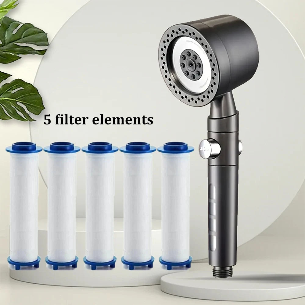 6-Mode High-Pressure Handheld Shower Head