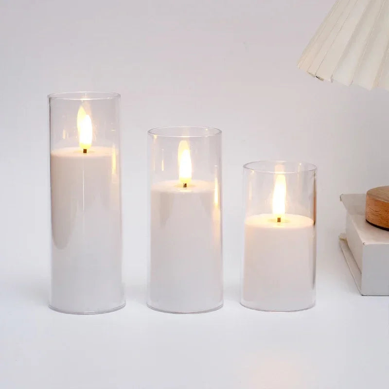 LED Flameless Flickering Candle Set (with Remote Timer)
