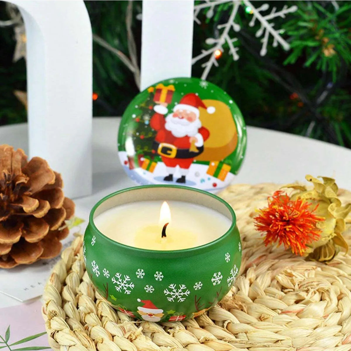 Holiday Santa Tin Aroma Candle