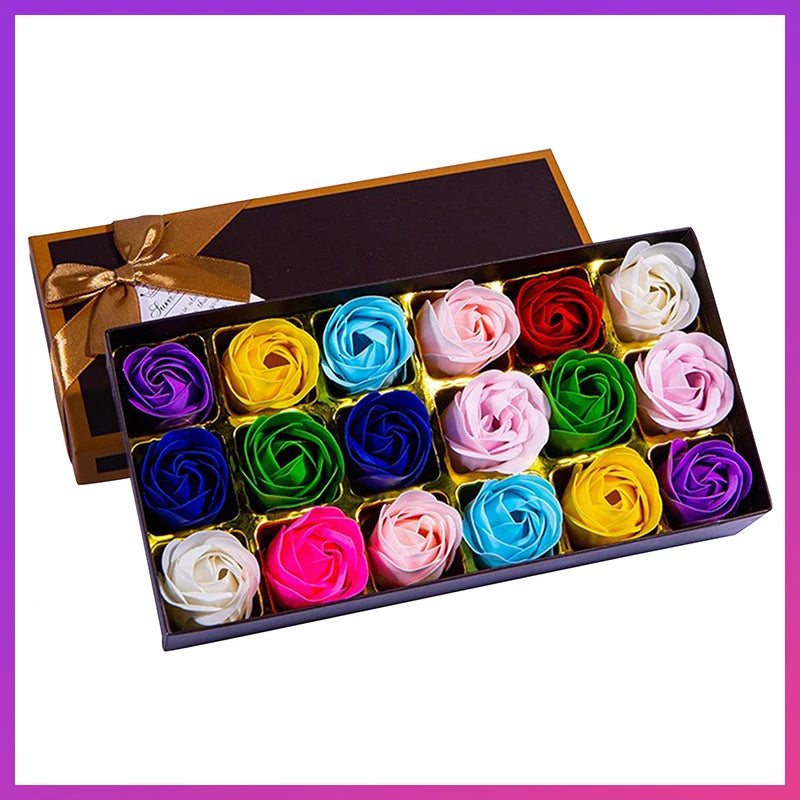 Romantic Soap Rose Flowers Gift Box – Scented Fake Flower Petals for Bath, Home Décor & Weddings | Valentine’s Day, Anniversary, Party & Gift Set