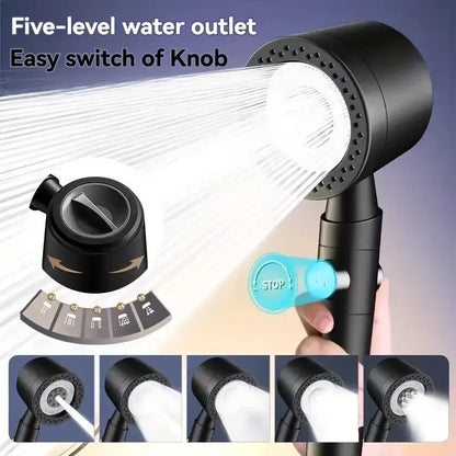 6-Mode High-Pressure Handheld Shower Head