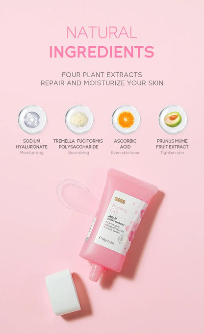 Sakura Exfoliating Gel – Deep Cleaning, Whitening & Moisturizing Cherry Blossom Facial Scrub