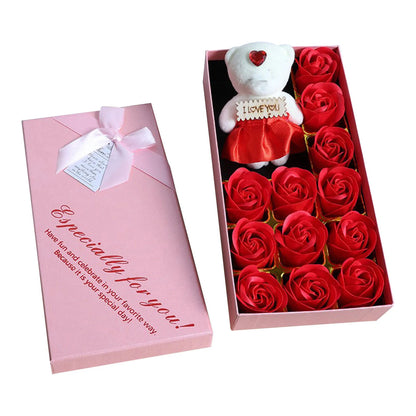 Romantic Soap Rose Flowers Gift Box – Scented Fake Flower Petals for Bath, Home Décor & Weddings | Valentine’s Day, Anniversary, Party & Gift Set
