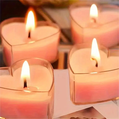 Heart-Shaped Scented Tealight Candle Set (9 Pieces)