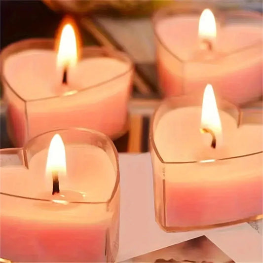 Heart-Shaped Scented Tealight Candle Set (9 Pieces)