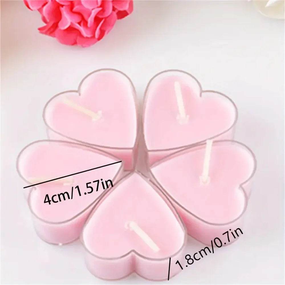 Heart-Shaped Scented Tealight Candle Set (9 Pieces)
