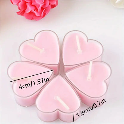 Heart-Shaped Scented Tealight Candle Set (9 Pieces)