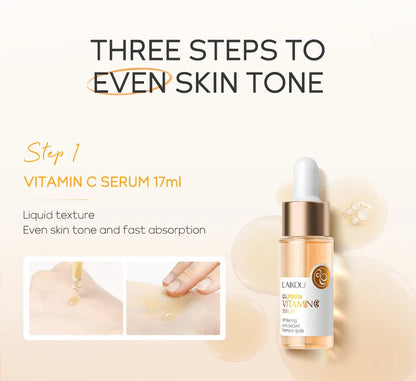 3-Piece Sakura Skin Care Set – Vitamin C & 24K Gold Face Cream, Serum & Eye Cream