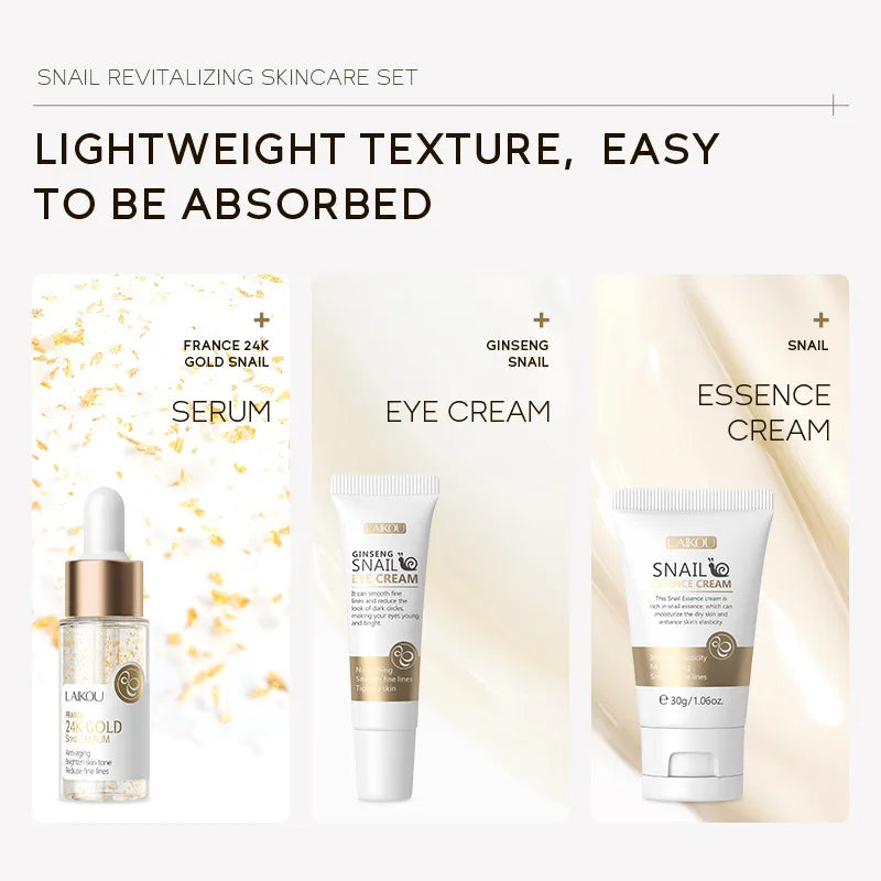 3-Piece Sakura Skin Care Set – Vitamin C & 24K Gold Face Cream, Serum & Eye Cream