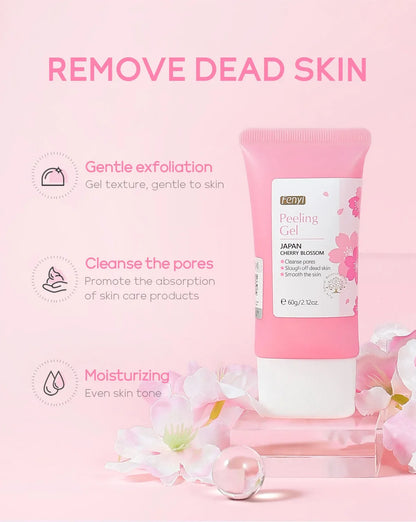 Sakura Exfoliating Gel – Deep Cleaning, Whitening & Moisturizing Cherry Blossom Facial Scrub