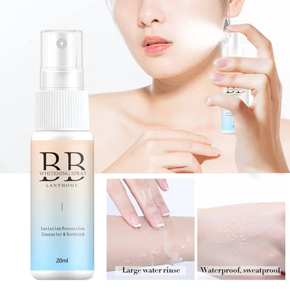 BB Whitening Spray Foundation – Skin Brightening & Moisturizing Liquid BB Cream | Lightweight Nourishing Face Base for Flawless Coverage (SAUVASINE, 20ml)