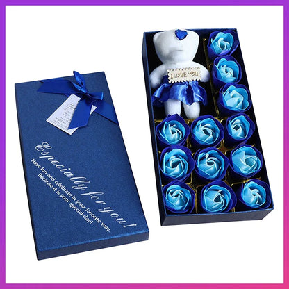 Romantic Soap Rose Flowers Gift Box – Scented Fake Flower Petals for Bath, Home Décor & Weddings | Valentine’s Day, Anniversary, Party & Gift Set