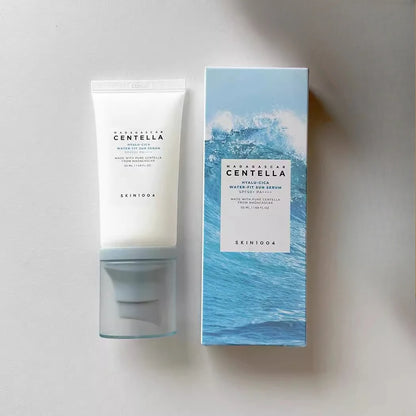 Korean Centella Hyalu-Cica Moisture Cream + Water-Fit Sun Serum SPF50 – Hydrating, Whitening, Acne-Control & Pigmentation Correcting Skincare | Anti-Aging Daily Moisturizer & Sunscreen