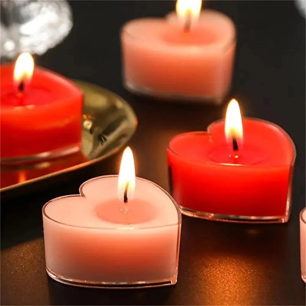 Heart-Shaped Scented Tealight Candle Set (9 Pieces)