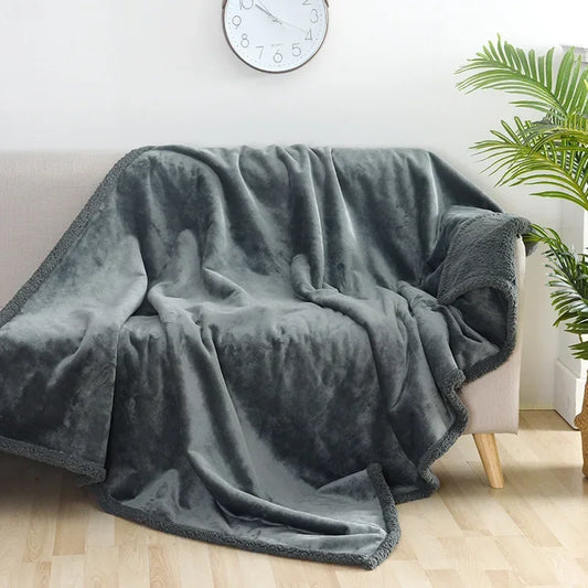 Luxury Shaggy Waterproof Winter Blanket – Thickened Microfibre Coral Fleece Throw | Warm, Cozy, Large Size Couple Blanket