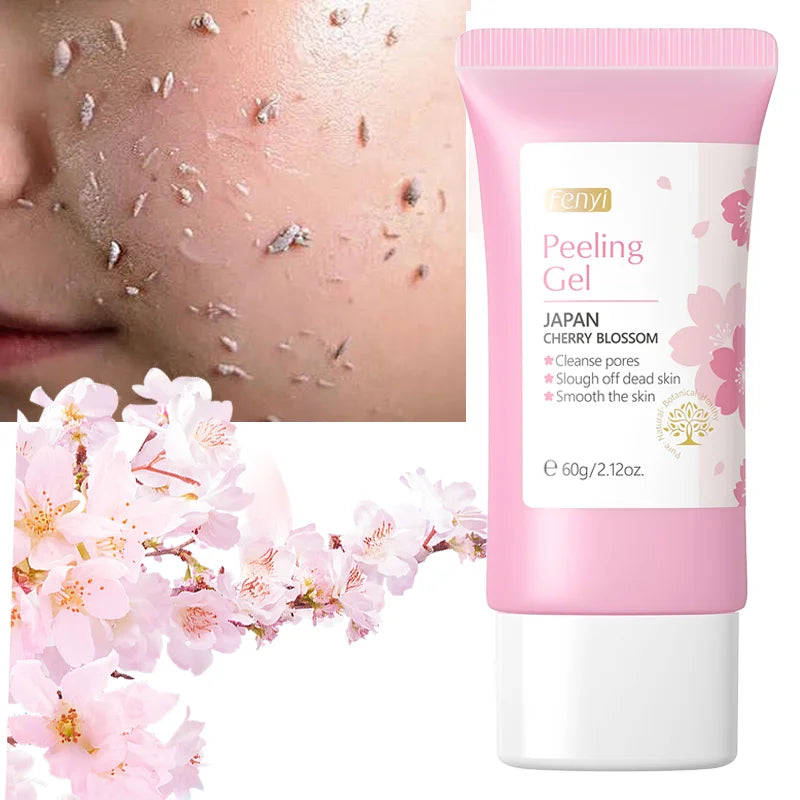Sakura Exfoliating Gel – Deep Cleaning, Whitening & Moisturizing Cherry Blossom Facial Scrub