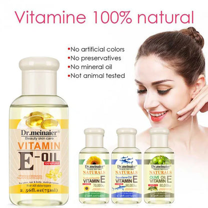 Vitamin E Face Essence Oil – Whitening, Pore-Shrinking & Anti-Wrinkle Serum | Morning & Night Skin Repair, Moisturizing Plant Essence for All Skin Types (75ml)