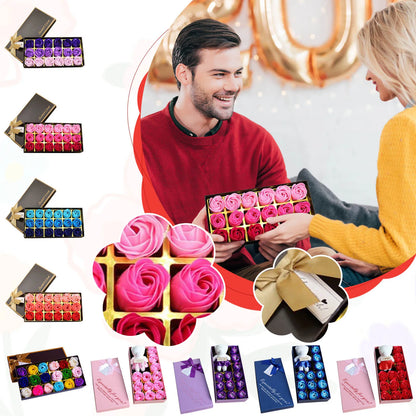 Romantic Soap Rose Flowers Gift Box – Scented Fake Flower Petals for Bath, Home Décor & Weddings | Valentine’s Day, Anniversary, Party & Gift Set