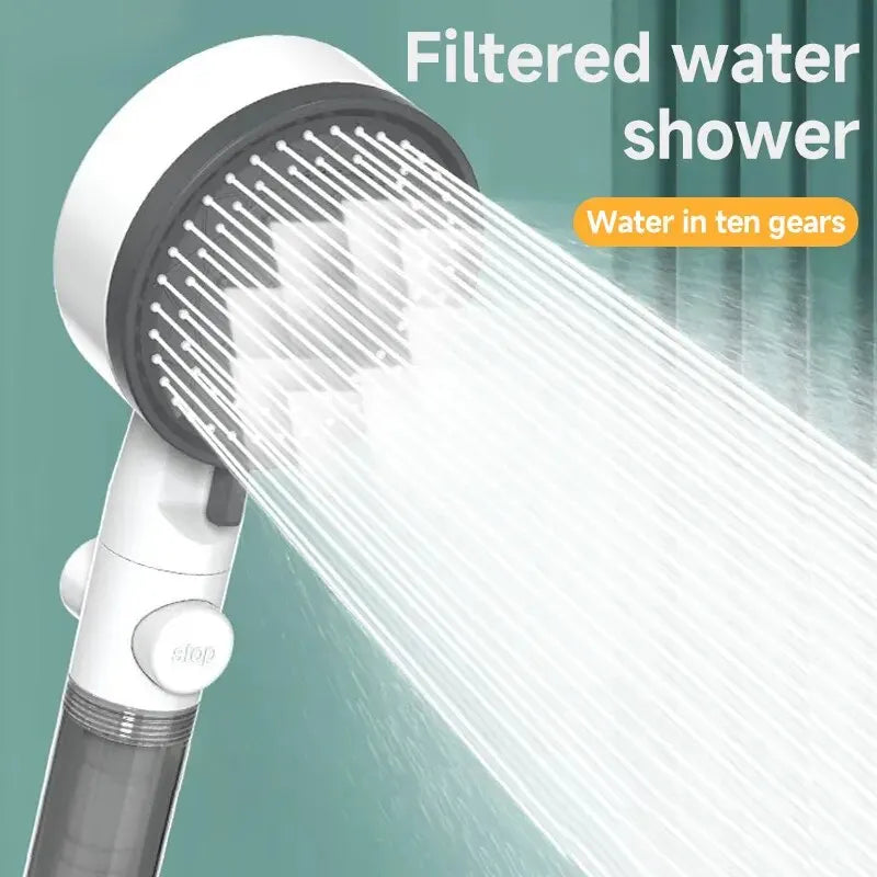 8-Mode High-Pressure Handheld Shower Head with Filter