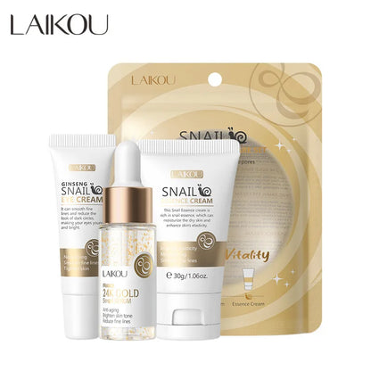 3-Piece Sakura Skin Care Set – Vitamin C & 24K Gold Face Cream, Serum & Eye Cream