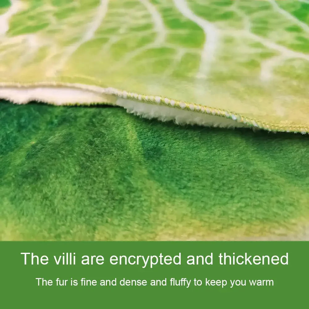 Cabbage-Inspired Flannel Blanket – Double-Sided Soft Coral Fleece