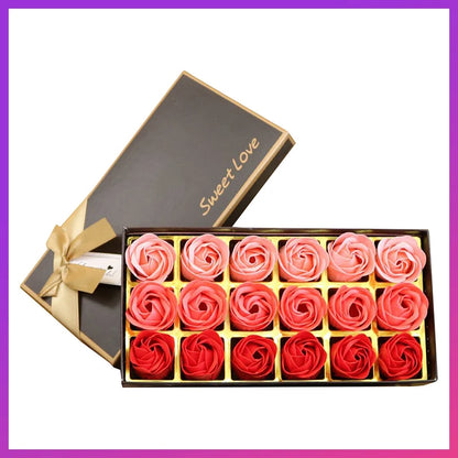 Romantic Soap Rose Flowers Gift Box – Scented Fake Flower Petals for Bath, Home Décor & Weddings | Valentine’s Day, Anniversary, Party & Gift Set