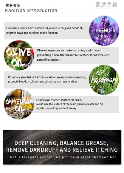 Rosemary Shampoo Bar – Silicone-Free Plant Shampoo Soap | Scalp-Cleansing, Oil-Control & Hair-Nourishing Solid Shampoo for All Hair Types (60g)