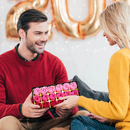 Romantic Soap Rose Flowers Gift Box – Scented Fake Flower Petals for Bath, Home Décor & Weddings | Valentine’s Day, Anniversary, Party & Gift Set