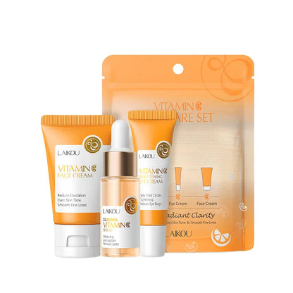 3-Piece Sakura Skin Care Set – Vitamin C & 24K Gold Face Cream, Serum & Eye Cream