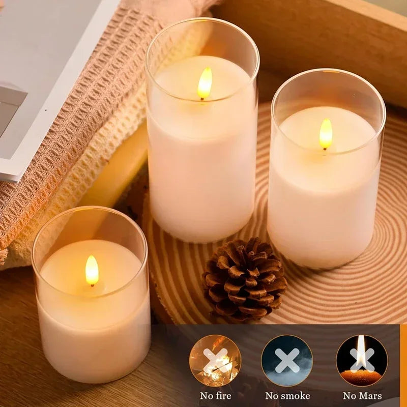 LED Flameless Flickering Candle Set (with Remote Timer)