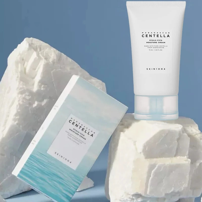 Korean Centella Hyalu-Cica Moisture Cream + Water-Fit Sun Serum SPF50 – Hydrating, Whitening, Acne-Control & Pigmentation Correcting Skincare | Anti-Aging Daily Moisturizer & Sunscreen