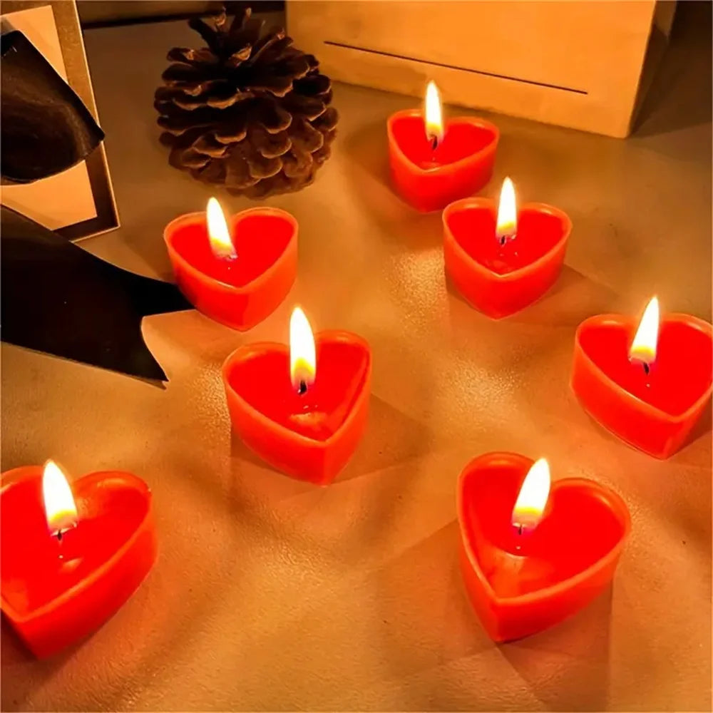 Heart-Shaped Scented Tealight Candle Set (9 Pieces)