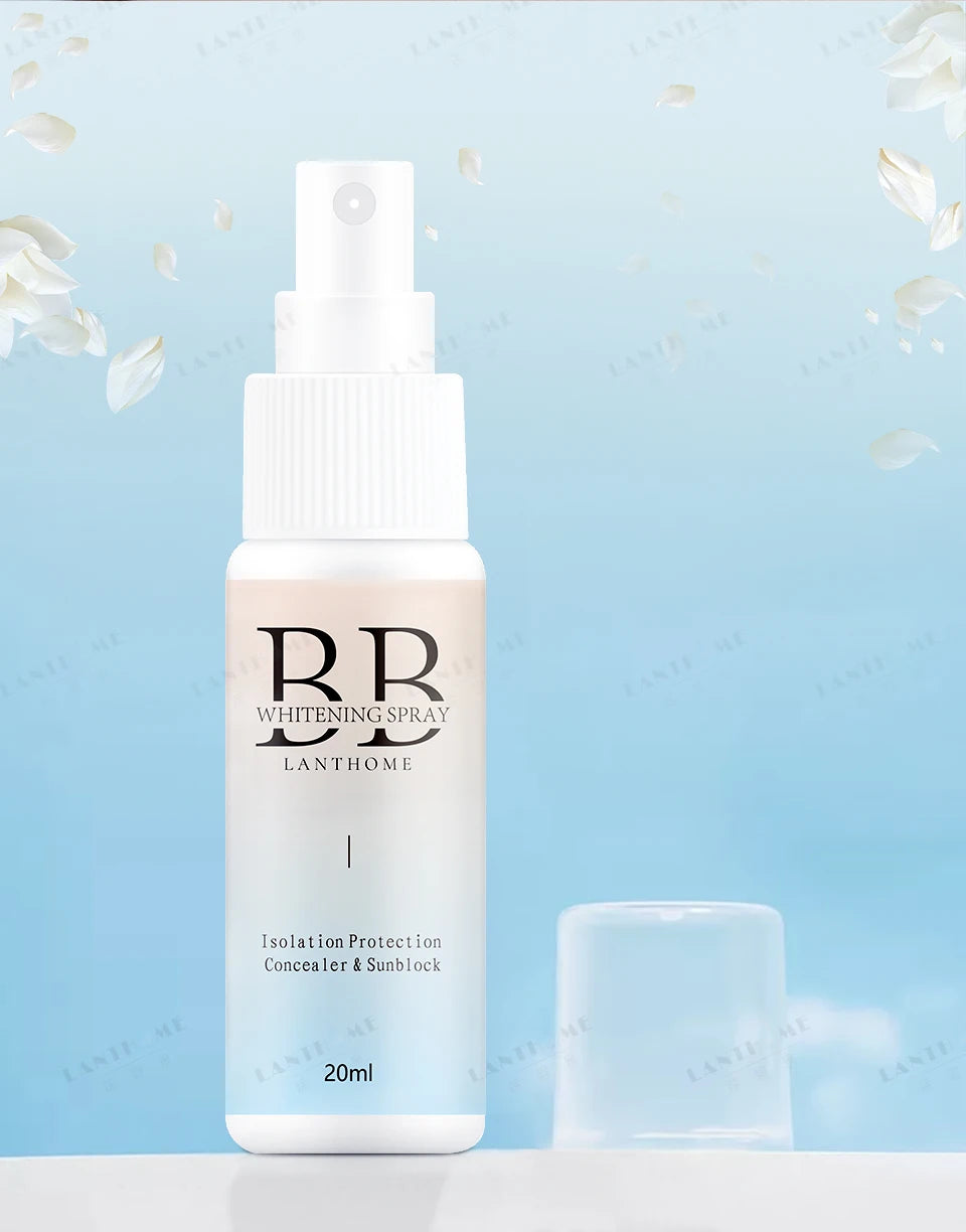 BB Whitening Spray Foundation – Skin Brightening & Moisturizing Liquid BB Cream | Lightweight Nourishing Face Base for Flawless Coverage (SAUVASINE, 20ml)