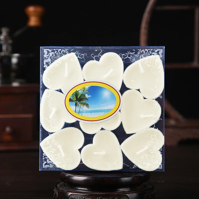 Heart-Shaped Scented Tealight Candle Set (9 Pieces)