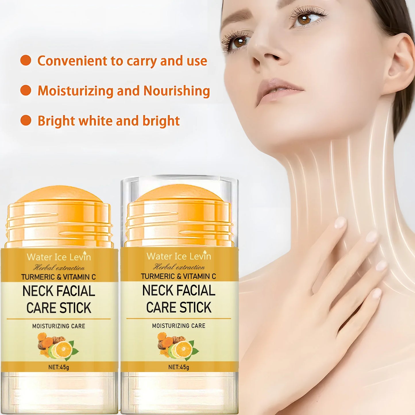 Turmeric & Vitamin C Neck Firming Cream – Anti-Wrinkle, Lifting & Whitening Treatment | Tightening Double Chin Corrector & Anti-Aging Neck Care (45g)