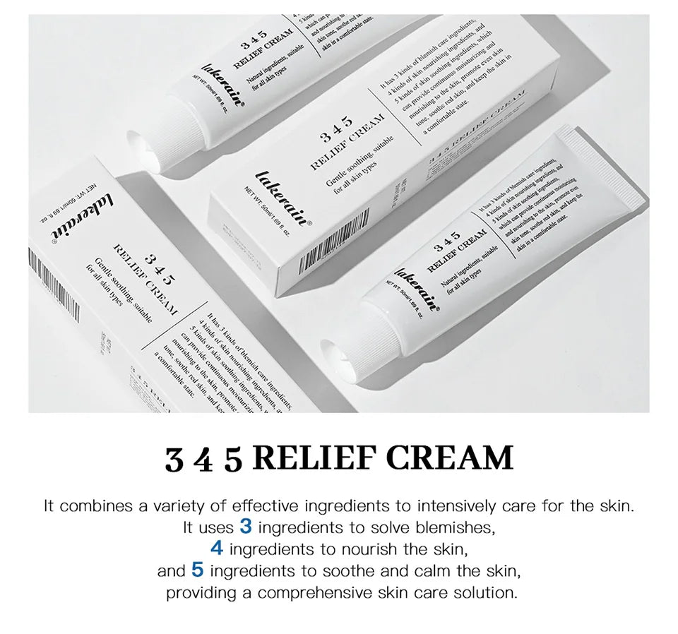 345 Relief Cream – Anti-Sugar Antioxidant Skin Repair | Brightening, Acne Mark Removal, Moisturizing & Oil-Control Face Cream (ibcccndc)