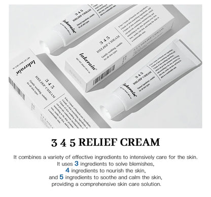 345 Relief Cream – Anti-Sugar Antioxidant Skin Repair | Brightening, Acne Mark Removal, Moisturizing & Oil-Control Face Cream (ibcccndc)