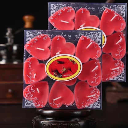 Heart-Shaped Scented Tealight Candle Set (9 Pieces)