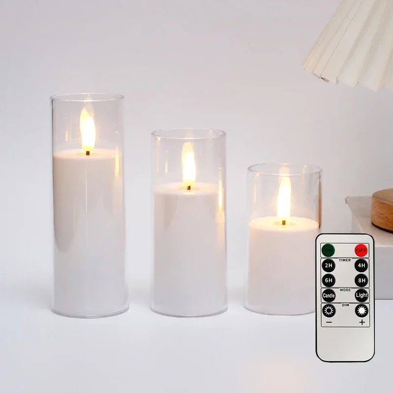 LED Flameless Flickering Candle Set (with Remote Timer)