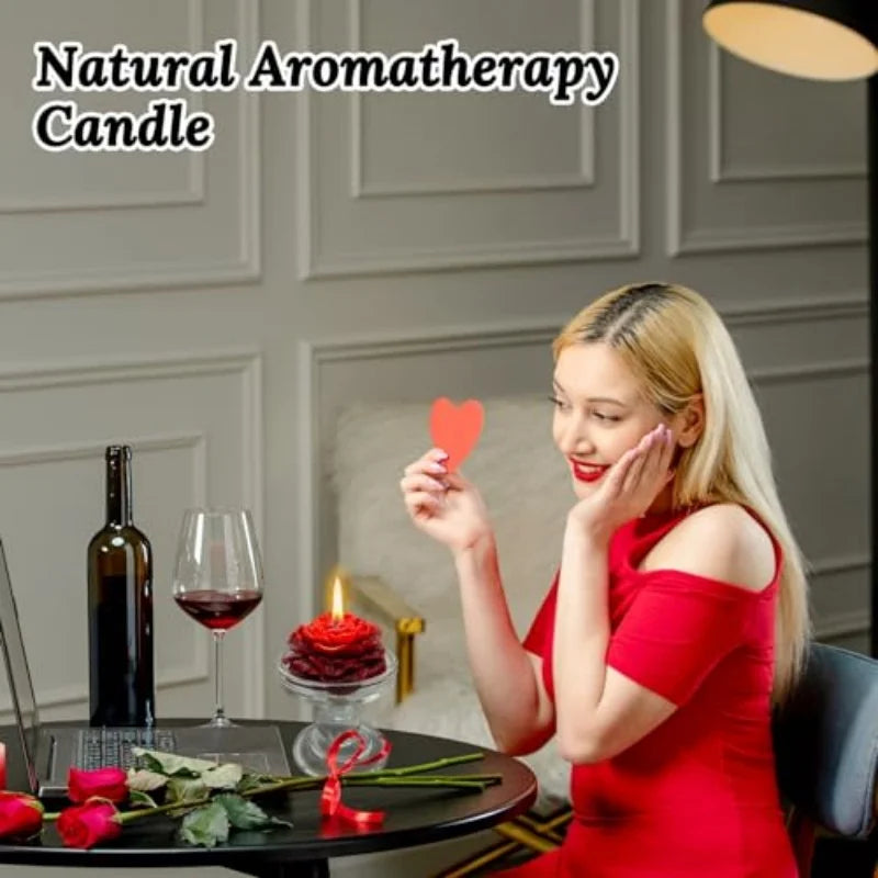 Rose Flower Scented Candle