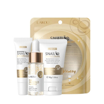 3-Piece Sakura Skin Care Set – Vitamin C & 24K Gold Face Cream, Serum & Eye Cream